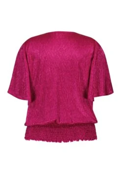 Glanzende - Blouse - Bright Pink -Ms Mode 00bdc439bfed445985e9f3fe0a07613b