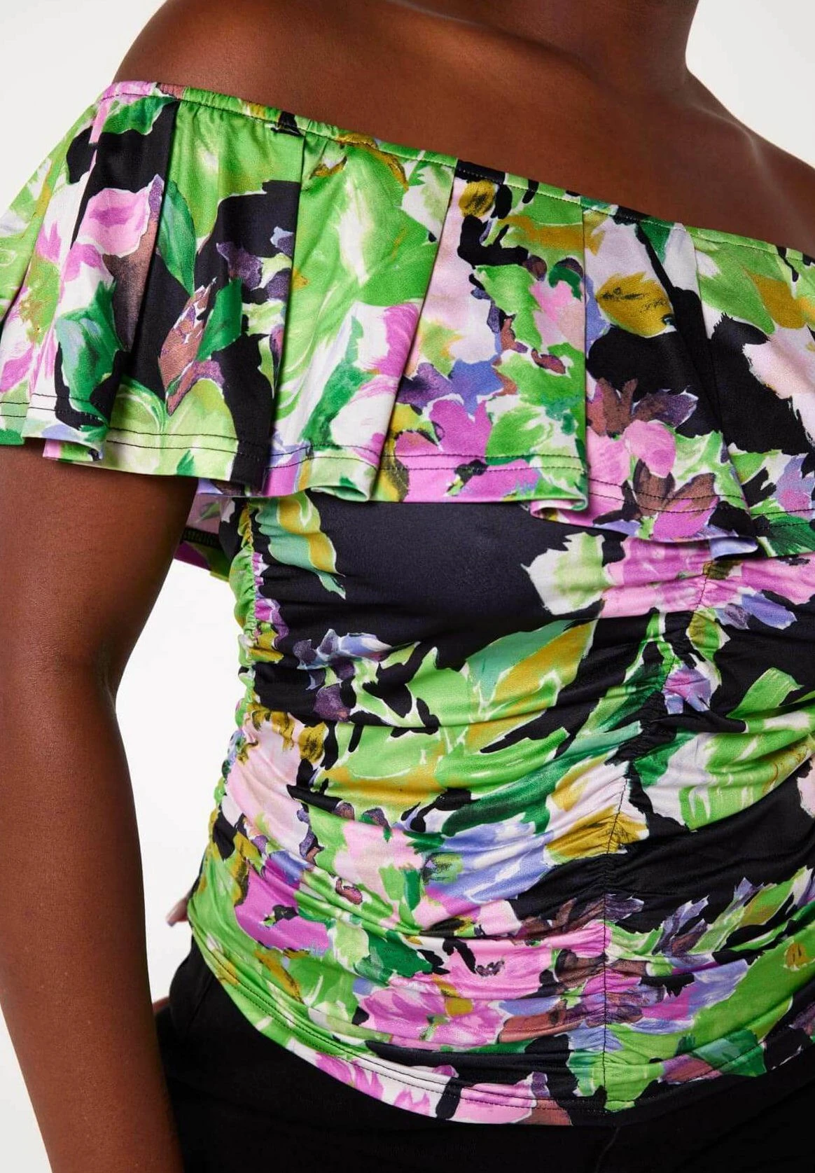 Crop Met Bloemenprint - Blouse - Multi Pink 6 Crop Met Bloemenprint - Blouse - Multi Pink - Afbeelding 4