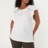 Met Korte Mouwen - Blouse - Off White 1 Met Korte Mouwen - Blouse - Off White -Ms Mode 118355f6f1914775839f9975d86cf4c6