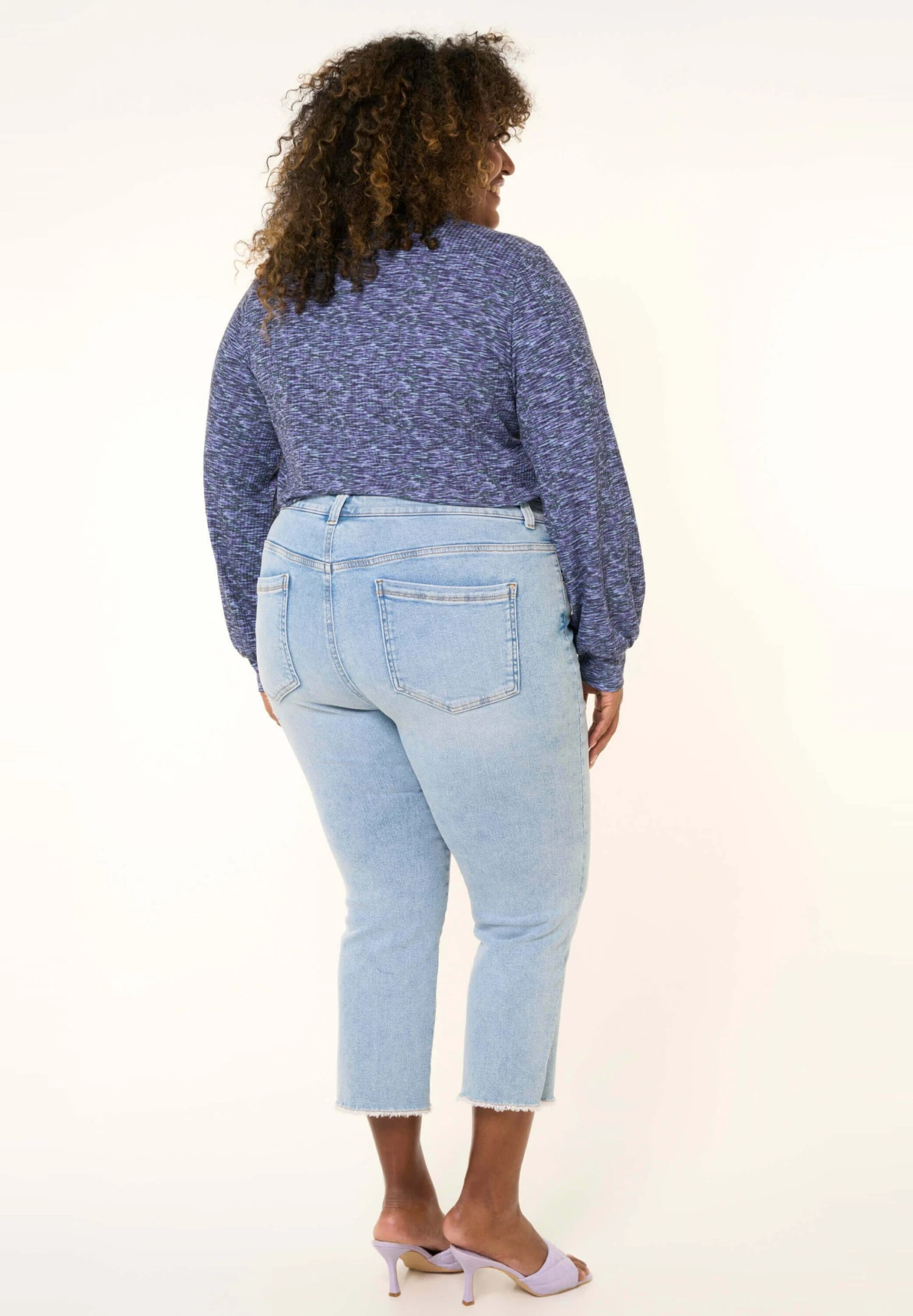 Cropped - Slim Fit Jeans - Blue 4 Cropped - Slim Fit Jeans - Blue - Afbeelding 2