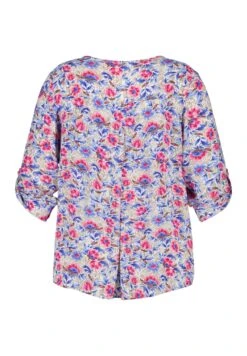 Met V-Hals - Blouse - Multi Pink -Ms Mode 40bdedd8833b4b0594f3184d8524b357