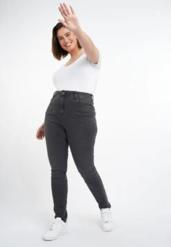 Cherry - Jeans Skinny Fit - Grey -Ms Mode 489a80cc2bea4853a33d112a8c95b315