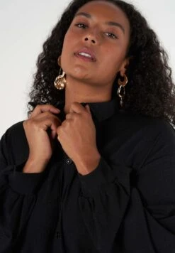 Ruimvallende- Overhemdblouse - Black 11 Ruimvallende- Overhemdblouse - Black -Ms Mode 4eec8cb92a0c4bde9f08c747d55ccab9