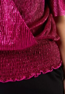 Glanzende - Blouse - Bright Pink -Ms Mode 557c95e0cf774b5893b4564f5790a167
