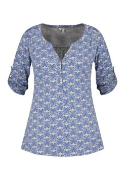 E-Fabiola Print - Blouse - Multi Blue -Ms Mode 5804b48639fc45dca987c8efe1cd0fd7