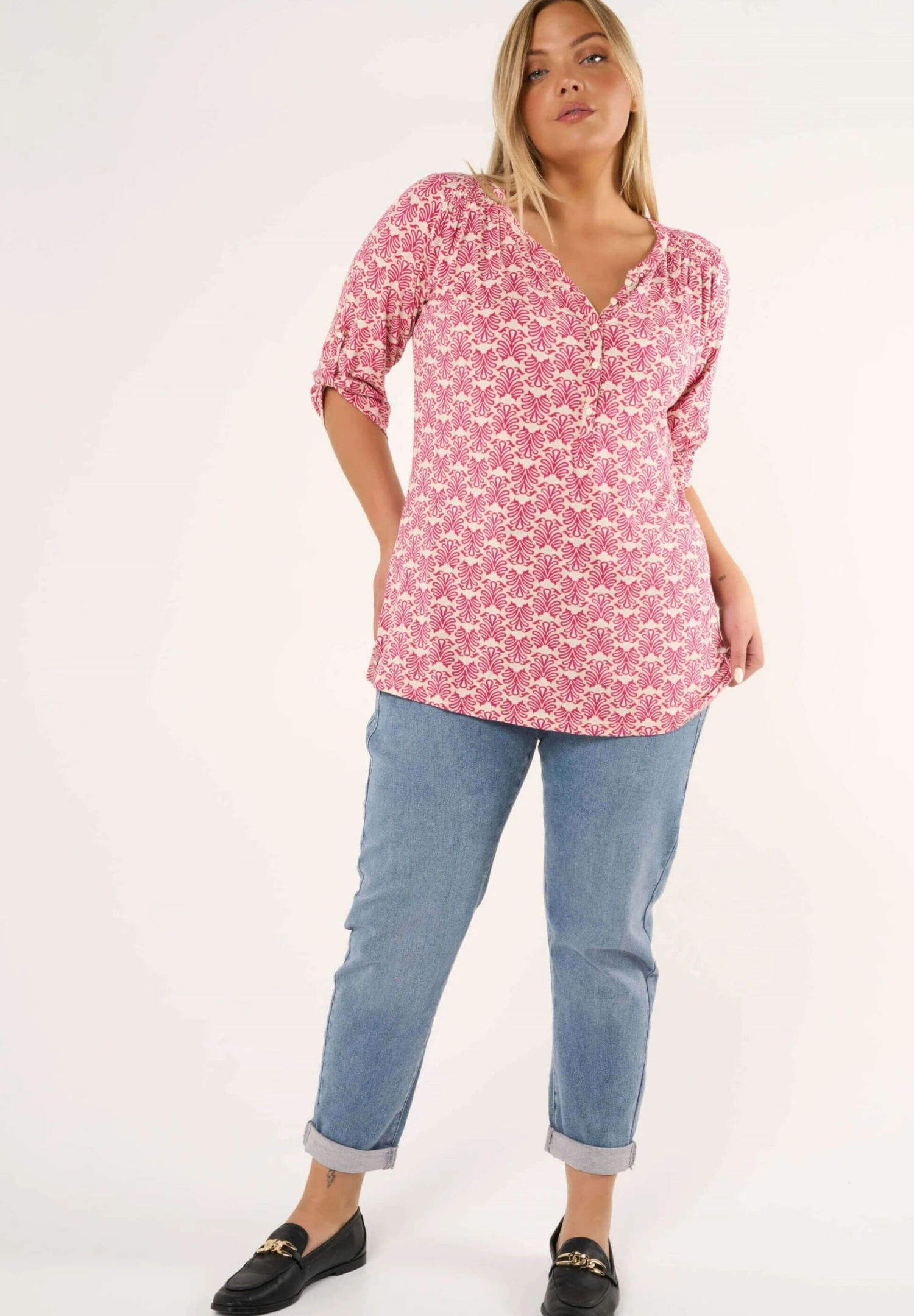 E-Fabiola Print - Blouse - Multi Pink 3 E-Fabiola Print - Blouse - Multi Pink