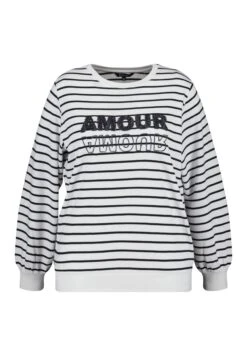 Met Tekst - Trui - Multi Blue -Ms Mode 900effbea351488d99347d00b3bfaca4