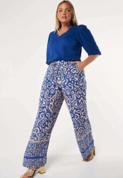 Wijde Met Paisley Print - Broek - Multi/Blue -Ms Mode 90822e6862c94c89b32da691d92b50c3