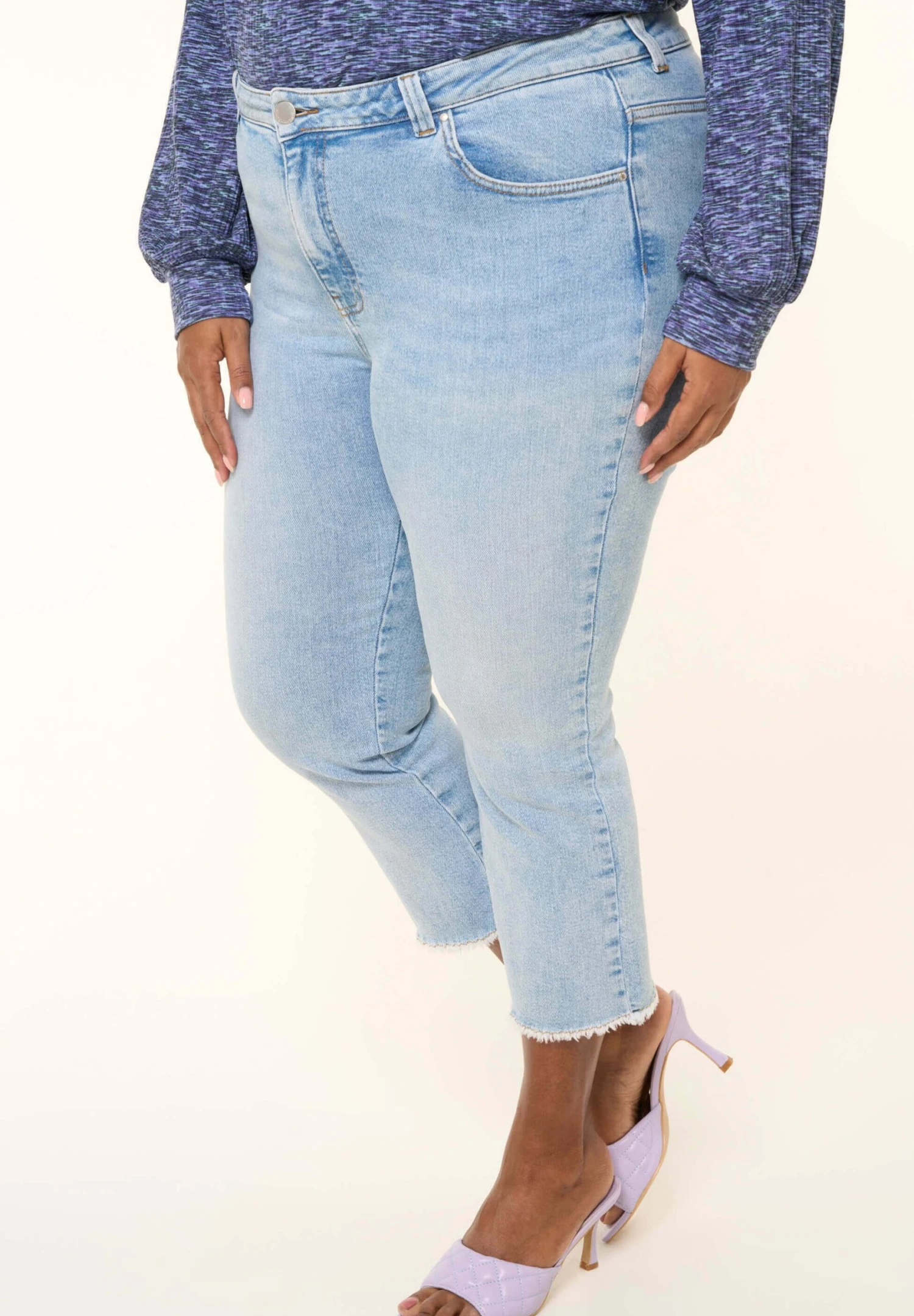 Cropped - Slim Fit Jeans - Blue 3 Cropped - Slim Fit Jeans - Blue