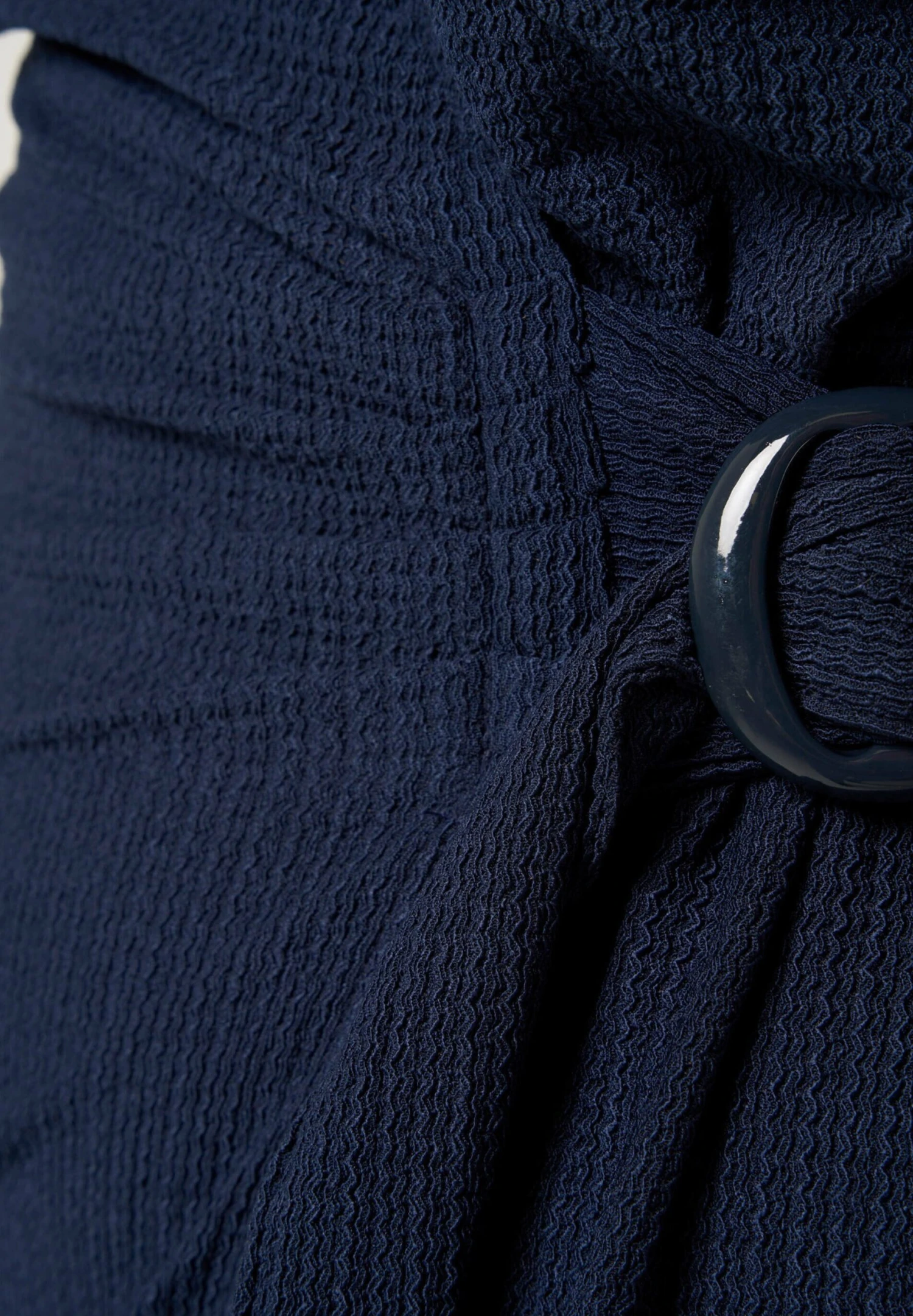 Met Houten Detail - Jurk - Navy Blue 9 Met Houten Detail - Jurk - Navy Blue - Afbeelding 7