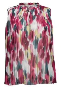 Mouwoze Met Plissé - Top - Multi Green -Ms Mode 98b29ebc39dd4a6393b064a86937e89b