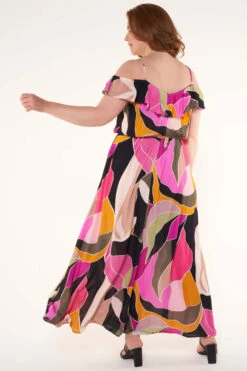 Maxi Jurk Met Cold Shoulders 11 Maxi Jurk Met Cold Shoulders -Ms Mode D15236510 10