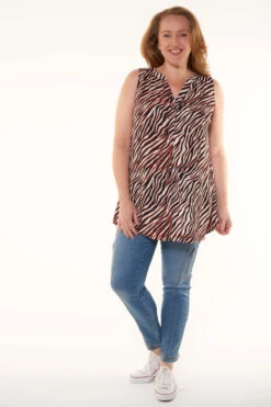Mouwloze Blouse Met Print 14 Mouwloze Blouse Met Print -Ms Mode K35025509 13