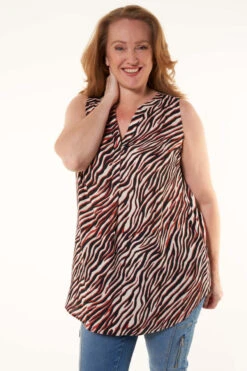 Mouwloze Blouse Met Print 15 Mouwloze Blouse Met Print -Ms Mode K35025509 14