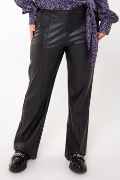 Rechte Imitatieleren Pantalon -Ms Mode M11130012 13
