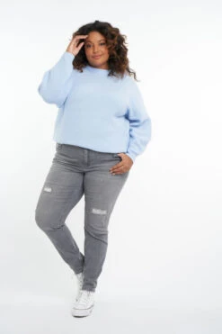 Jeans Met Destroyed Detail -Ms Mode M17055019 11