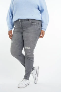 Jeans Met Destroyed Detail -Ms Mode M17055019 13