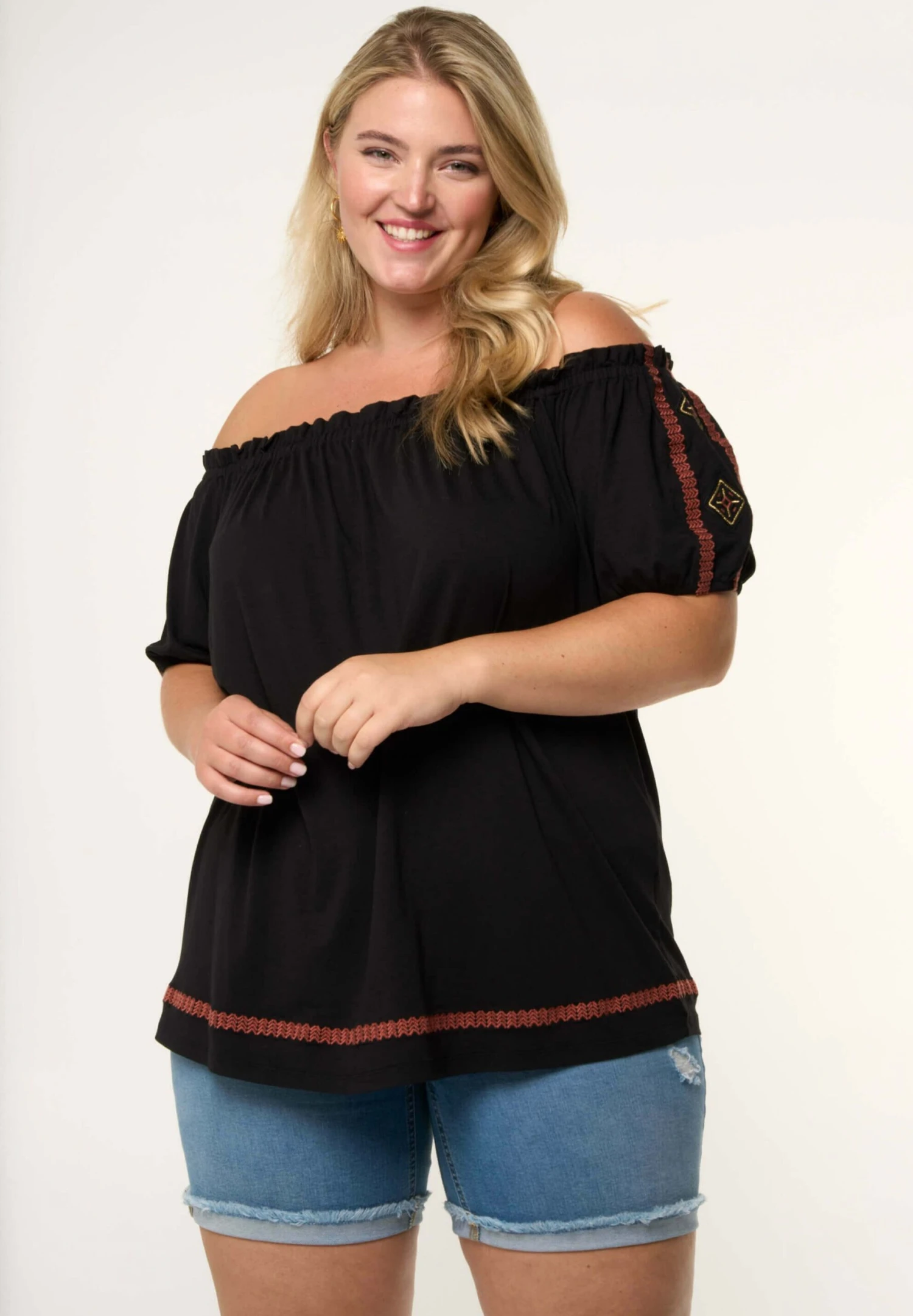 OffshoulderMet Details - Blouse - Black 3 OffshoulderMet Details - Blouse - Black