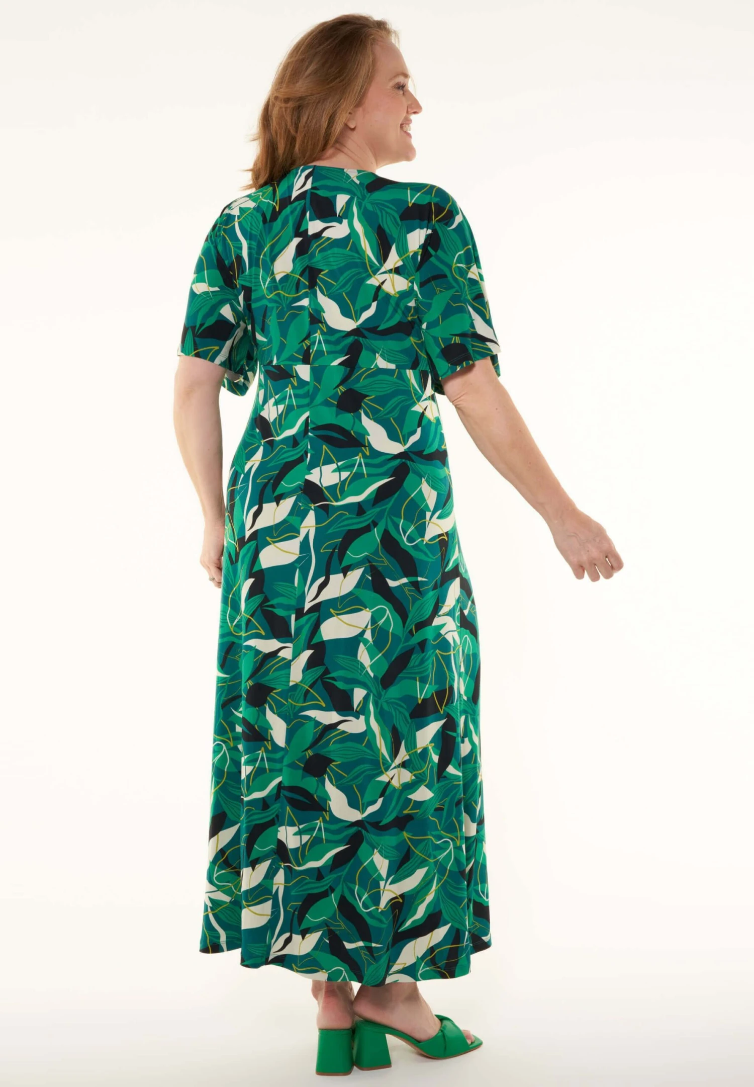 Maxi Met Gedraaide Detail - Maxi-Jurk - Multi Green 4 Maxi Met Gedraaide Detail - Maxi-Jurk - Multi Green - Afbeelding 2