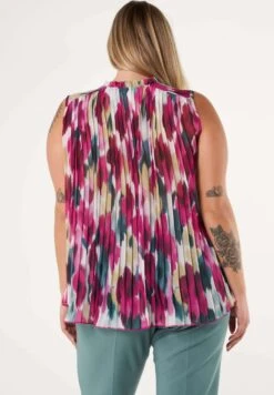 Mouwoze Met Plissé - Top - Multi Green -Ms Mode ad6e580c398147a88051f2c4e0e1958d