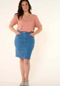 Kokerrok - Stonewash Denim -Ms Mode c05de485fe494731adf48873512a33ec