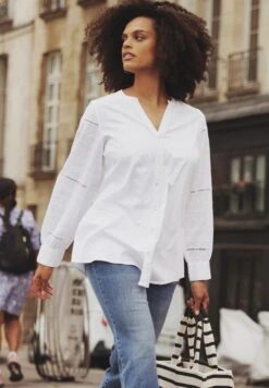 Met Borduursel - Overhemdblouse - White -Ms Mode c80a5b83bfdf4ce1bc4fb0aa2f181ad8