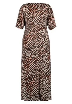 Maxi Met Gedraaide Detail - Maxi-Jurk - Multi Orange -Ms Mode caf87e6ecc0345b289c297bfe6a87135