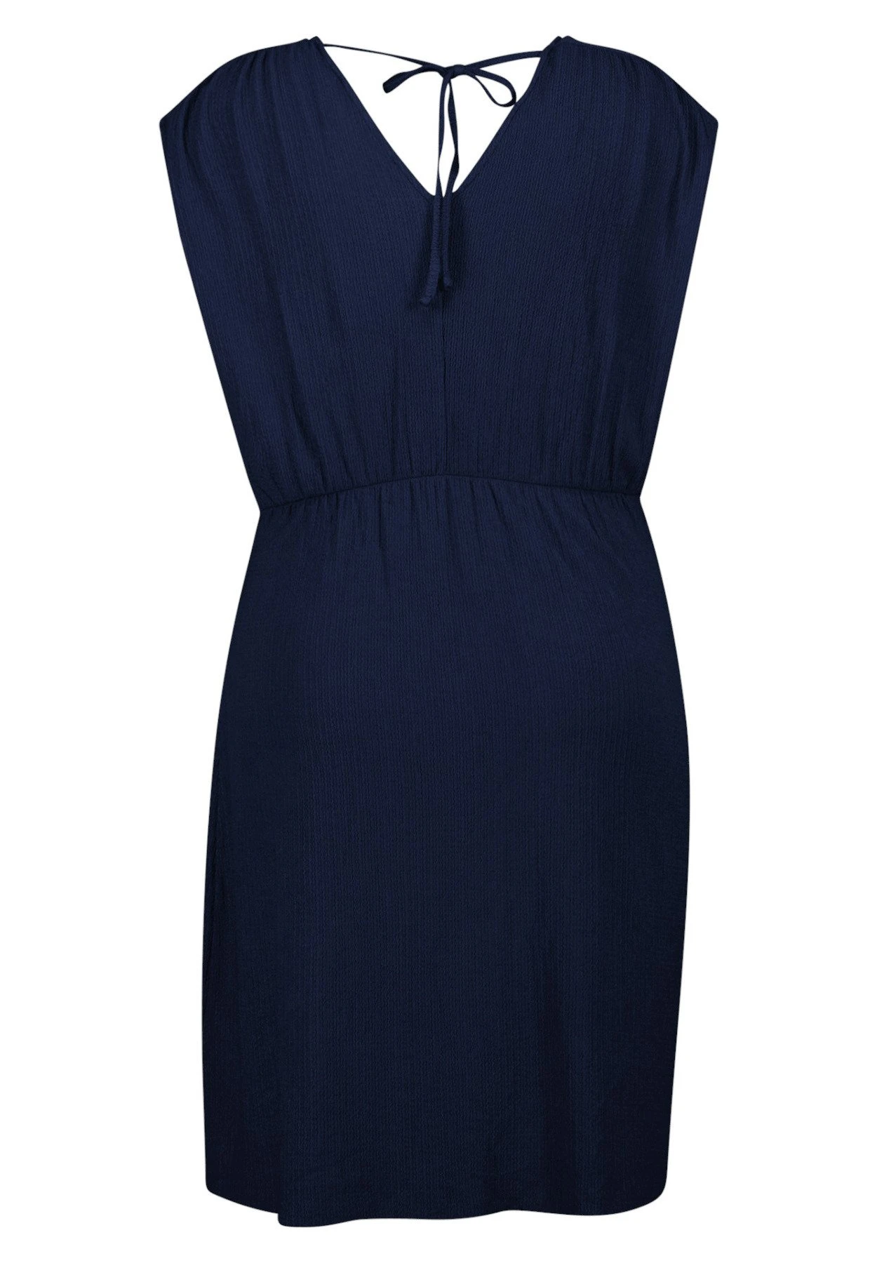 Met Houten Detail - Jurk - Navy Blue 8 Met Houten Detail - Jurk - Navy Blue - Afbeelding 6