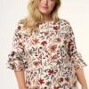 Met Volant Mouwtjes - Blouse - Multi Red -Ms Mode fb560318371140c883bb728e8613b870